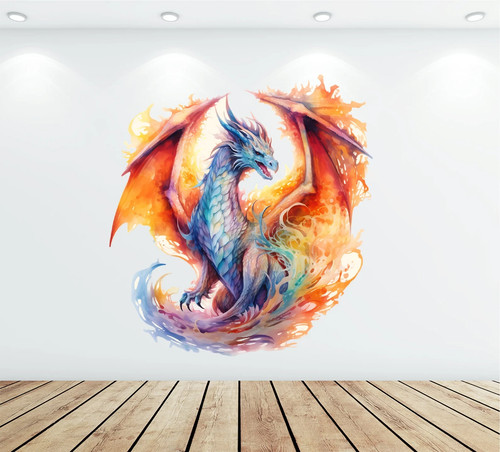 Adesivo murale drago incantato
